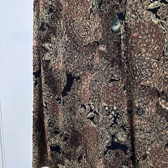 Chicos size 2 black, old gold and bronze stretch blazer style jacket - Picture 3 of 3